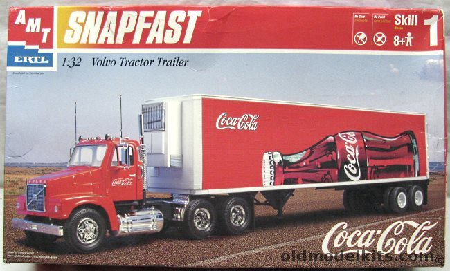 AMT 1/32 Coca Cola Volvo Tractor Trailer and Semi Truck, 27041 plastic model kit